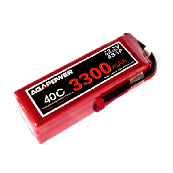 Акумулятор AGA POWER Li-Po 3300mAh 22.2V 6S 40C Softcase 41x44x134мм T-Plug